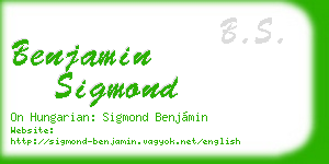 benjamin sigmond business card