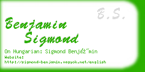 benjamin sigmond business card